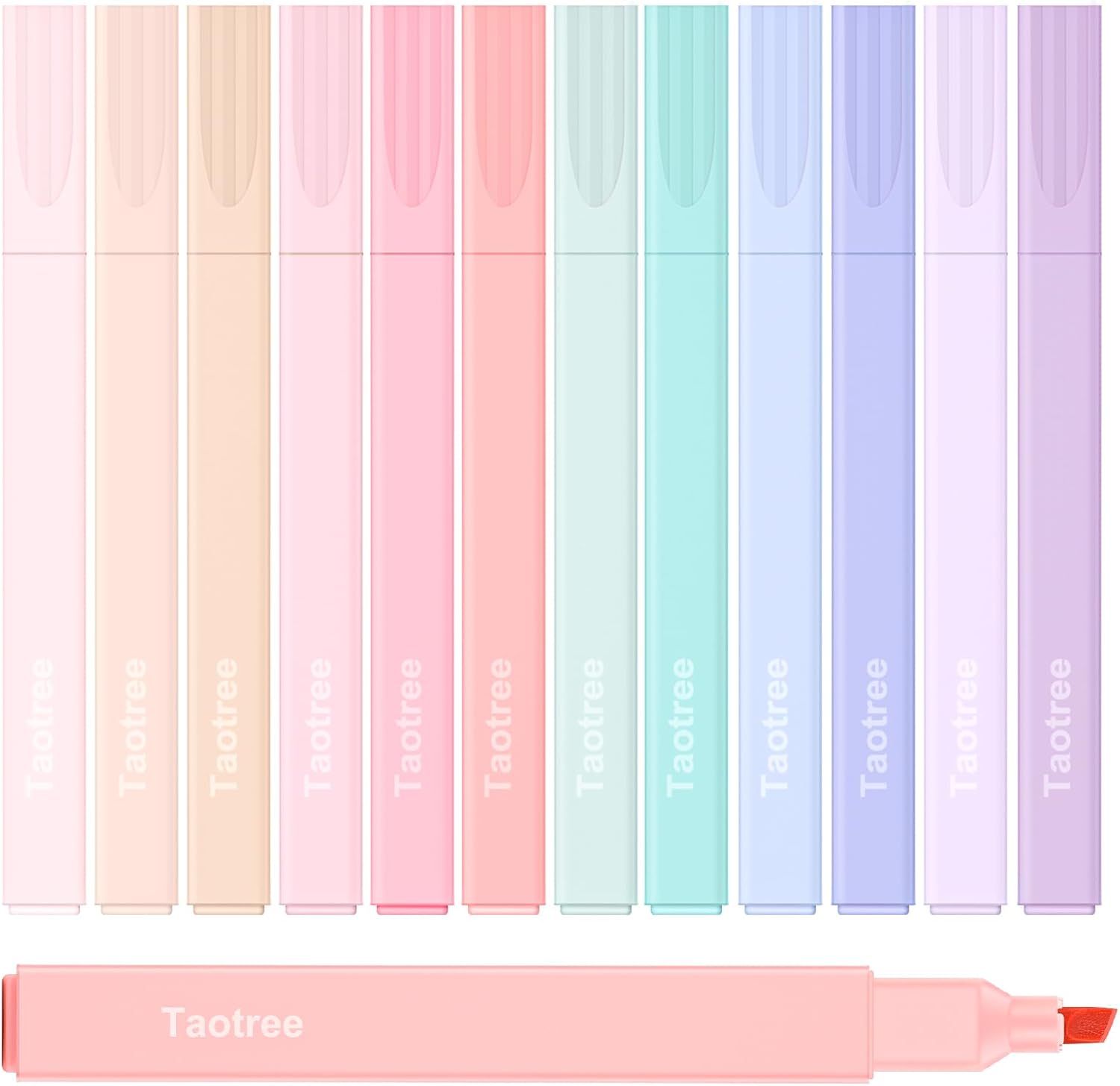 Taotree aesthetic cute highlighters assorted pastel chisel tip colors
